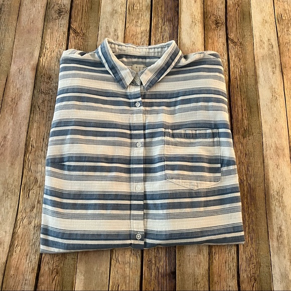 A.N.D EA YW women’s striped long sleeve button down shirt | size 2XL - Picture 7 of 11